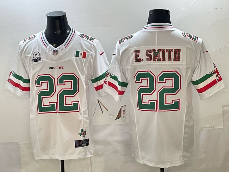 Men Dallas Cowboys #22 E.Smith White 3th generations 2026 Nike Limited NFL Jersey style 112